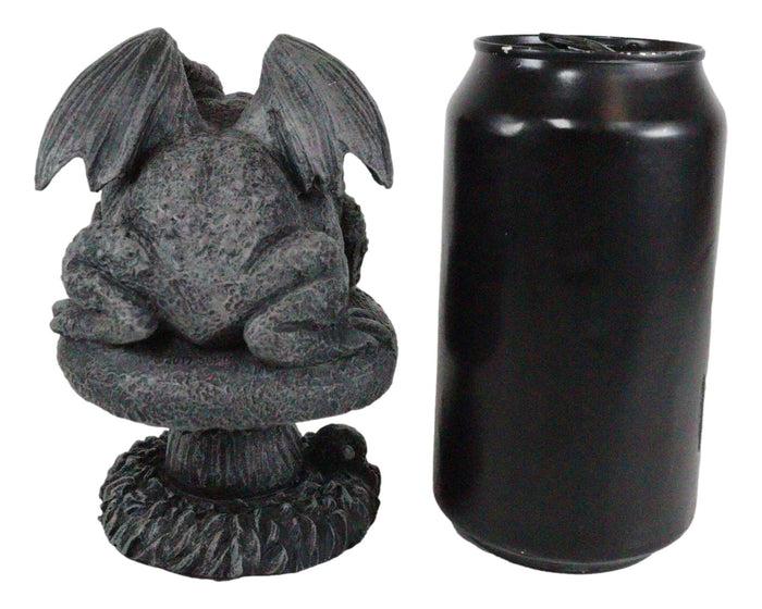 Ebros Gift Toad Gargoyle On Mushroom Figurine Collectible 5" Height Horned