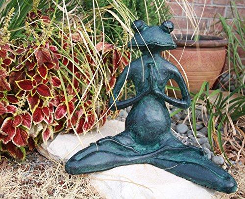 Ebros Gift Verdi Green Resin Yoga Meditating Buddha Frog Garden Statue 11.75" Tall