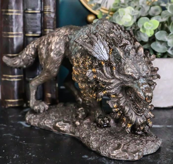 Ebros Gift Viking Norse Mythology Fenrir Statue 8.25"L Vánagandr Giant Wolf