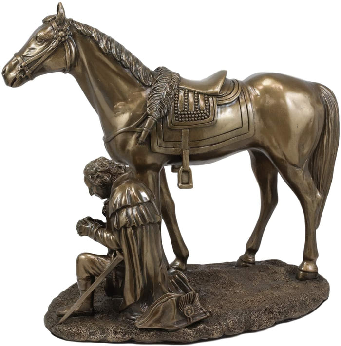 Ebros Gift Washington Praying At Valley Forge Figurine In Bronze Finish Resin