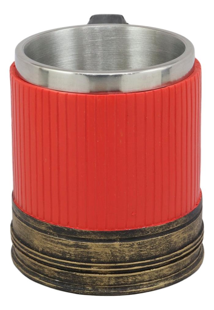 Ebros Gift Western 12 Gauge Shotgun Red Ammo Barrel Case Mug With Pistol Handle Beer Stein Tankard Coffee Cup Kitchen Dining Party Accessory Decoration Wild West Military Theme Perfect Gift For Men