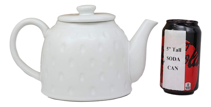 Ebros Gift Whimsical White Fat Snow Owl Ceramic 52oz Large Tea Pot With Built In Strainer Spout As Teapots Home Decor Of Owls Owlet Nocturnal Bird Decorative