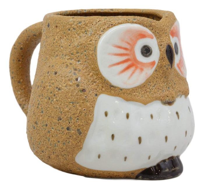 Ebros Gift Whimsical Woody Forest Big Eyed Brown Owl Ceramic 11oz Drinking Mugs Set Of 4 As Kitchen Dining Home Decor Of Owls Owlet Nocturnal Bird Novelty Mug Cups For Coffee Tea Milk Beverage