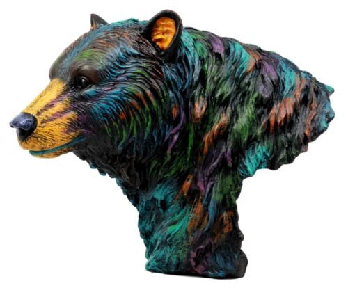 Ebros Gift Wild & Free Colorful North American Brown Bear Bust Figurine 7"H