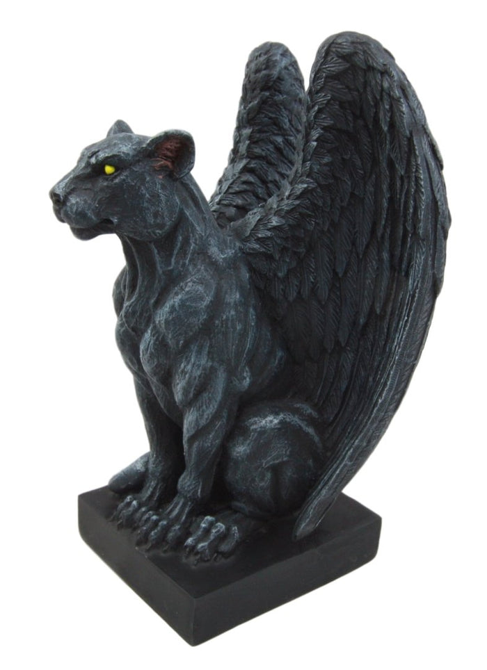 Ebros Gift Winged Moon Eyed Jaguar Gargoyle Night Crawler Figurine 6.5" Tall