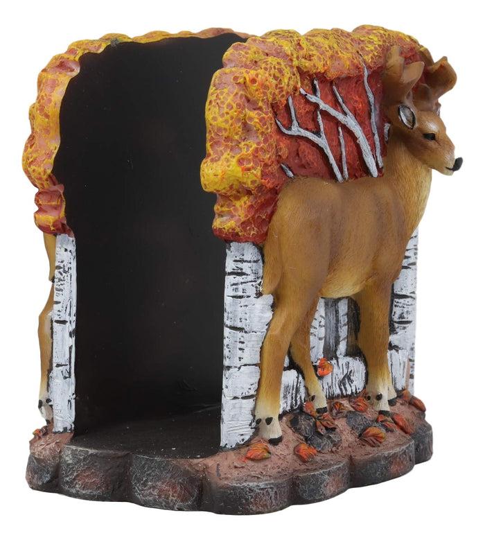 Ebros Gift Woodland Deer Track Wipers 8 Point Buck By Fall Autumn Trees Dinner Napkin Holder Figurine 5.5" Tall Dining Room Kitchen Tabletop Bar Top Decorative Wildlife Rustic Country Sculpture