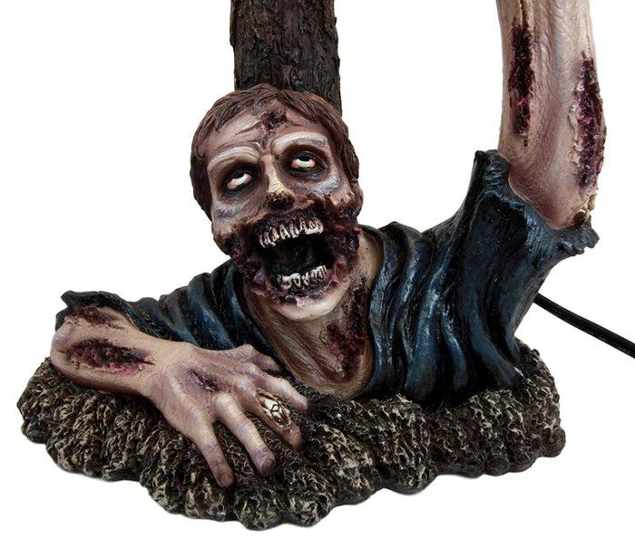Ebros Gift Zombie Rising From The Grave Desktop Table Lamp Statue Decor With Shade 20"H