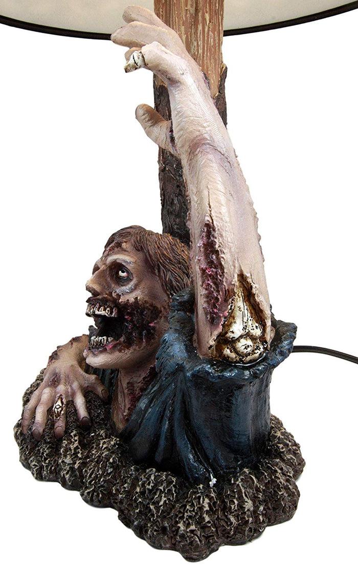 Ebros Gift Zombie Rising From The Grave Desktop Table Lamp Statue Decor With Shade 20"H