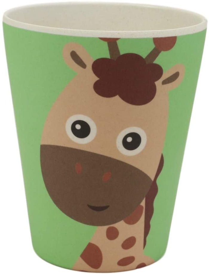 Ebros Giraffe 5 Piece Organic Bamboo Dinnerware Set For Kids Children Toddler