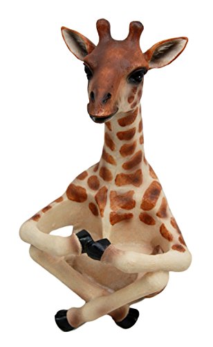 Ebros Giraffe Far Reach Salt & Pepper Shakers Holder Figurine With Glass Shakers