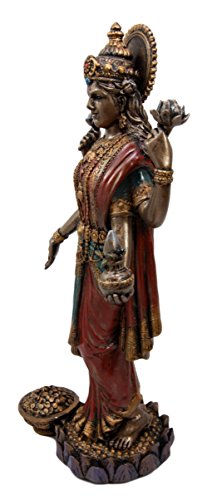Ebros Goddess Lakshmi Statue Hindu Deity Of Prosperity Wealth Wisdom Fortune Figurine