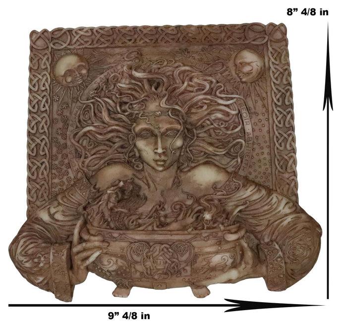 Ebros Goddess Of Rebirth Cerridwen Magical Potions Cauldron Hanging Wall Plaque