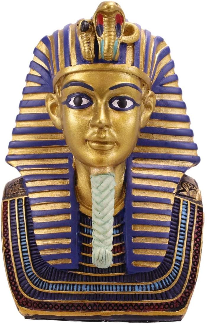 Ebros Golden Cobra And Vulture Mask Of Pharaoh King TUT Bust Statue 4.75" Tall