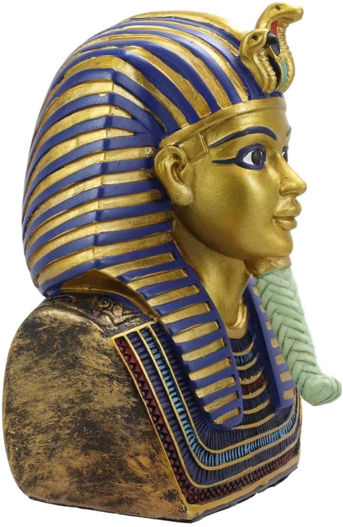 Ebros Golden Cobra And Vulture Mask Of Pharaoh King TUT Bust Statue 4.75" Tall