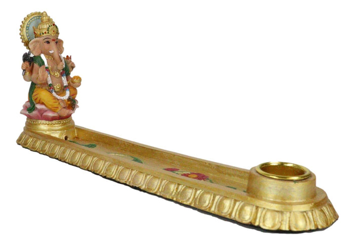 Ebros Golden Supreme Elephant God Ganesha Ganapati Hindu Incense Holder Vastu Statue