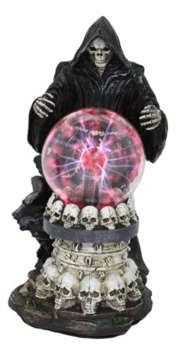 Ebros Gothic Alchemy Day Of The Dead Grim Reaper Death Electric Plasma Ball Lamp