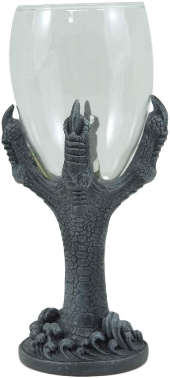Ebros Gothic Dragon Claws 8oz Wine Glass Goblet Chalice Cup