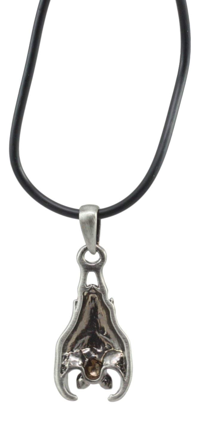 Ebros Gothic Sleeping Vampire Bat Pendant Pewter Necklace Fantasy Terror Creature Of Darkness Jewelry Accessory