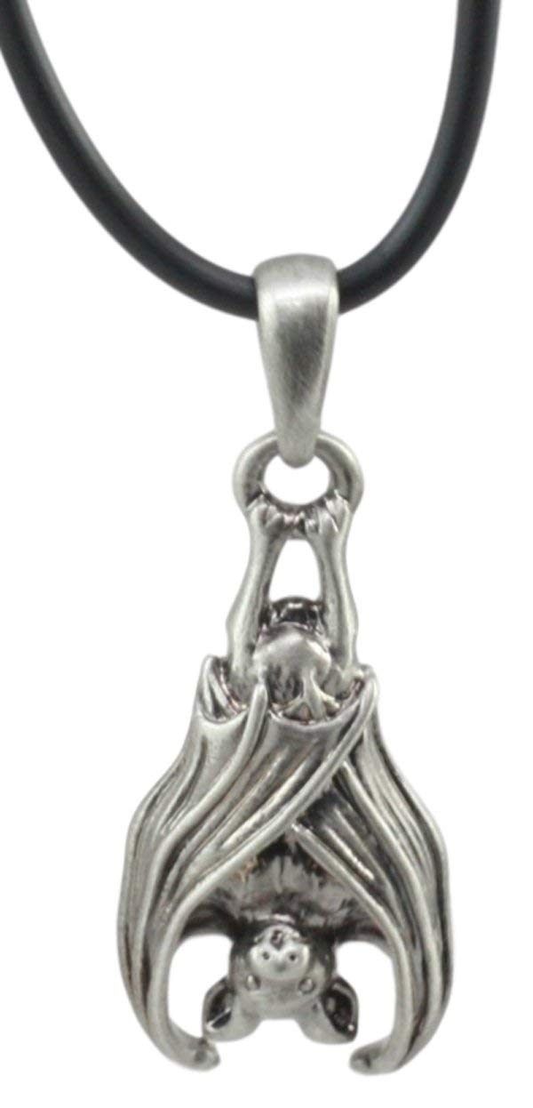 Ebros Gothic Sleeping Vampire Bat Pendant Pewter Necklace Fantasy Terror Creature Of Darkness Jewelry Accessory