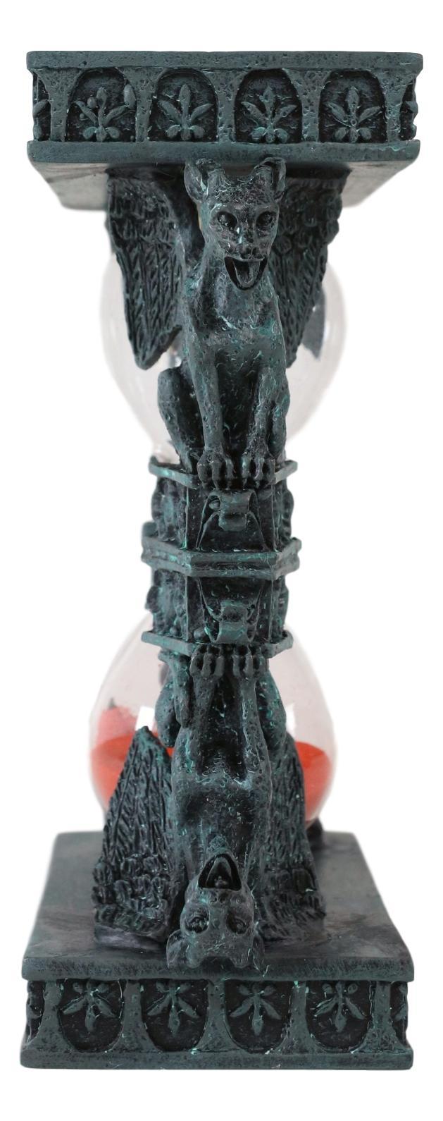 Ebros Gothic Winged Stoic Gargoyle Pillars Rooftop Invertible Sand Timer Figurine