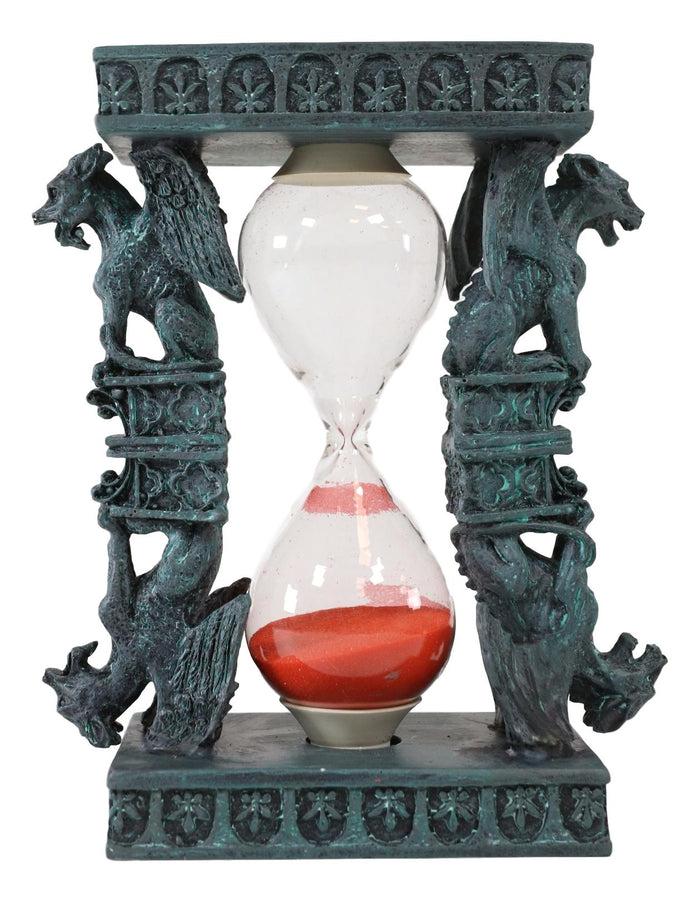 Ebros Gothic Winged Stoic Gargoyle Pillars Rooftop Invertible Sand Timer Figurine