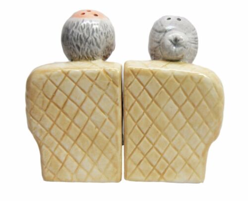Ebros Grandma & Grandpa Couple Sofa Past Times Ceramic Salt Pepper Shaker Set