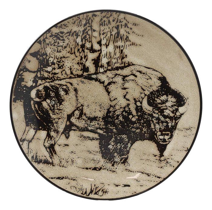 Ebros Grassland Plains Bison Buffalo Round Salad Or Dessert Plate Set Of 2 8.5"D
