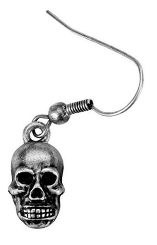 Ebros Graveyard Ghastly Grinning Skull Dangle Stud Earrings Lead Free Alloy