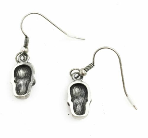 Ebros Graveyard Ghastly Grinning Skull Dangle Stud Earrings Lead Free Alloy