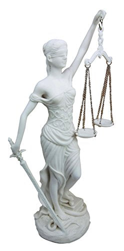 Ebros Greek Goddess La Justica Statue Blind Lady Of Justice Holding Sword Of Judgement And Scales Decorative Figurine 10" H Roman Dike Decor Sculpture Gift For Lawyers Legal Professionals Home Office