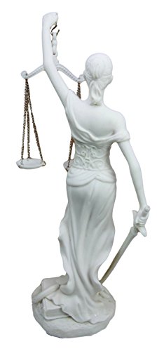 Ebros Greek Goddess La Justica Statue Blind Lady Of Justice Holding Sword Of Judgement And Scales Decorative Figurine 10" H Roman Dike Decor Sculpture Gift For Lawyers Legal Professionals Home Office