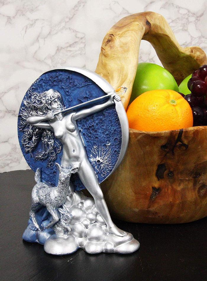 Ebros Greek Goddess Of The Hunt Moon Diana Drawing Bow And Arrow With Companion Deer Statue Oberon Zell Rendering Of Artemis Sculpture 7.5" Tall Feminist Empowerment