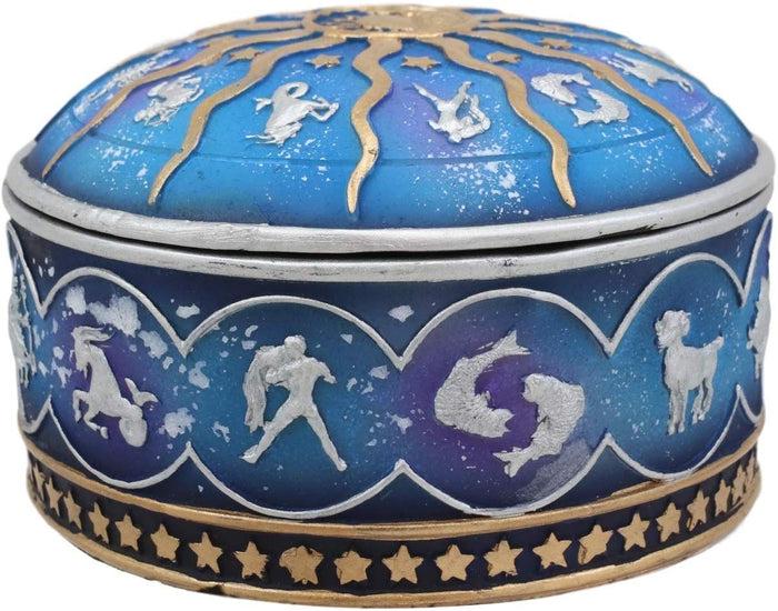 Ebros Greek Zodiac Constellations With Sun And Moon Lid Decorative Trinket Box