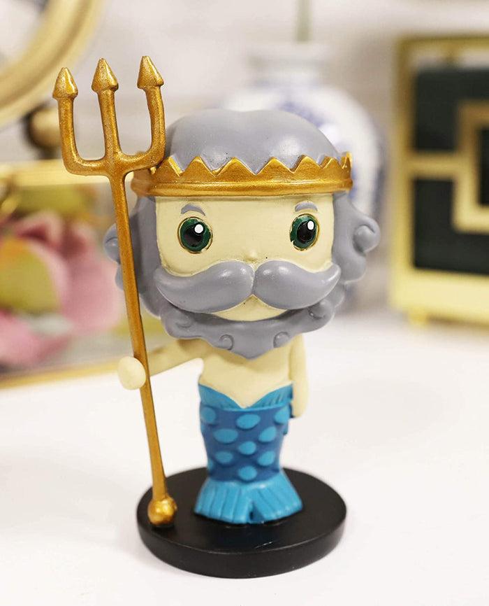 Ebros Greekies Collection Greek Mythology Poseidon With Trident Statue 4.25" H