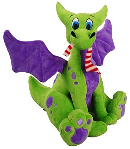 Ebros Green And Purple Medieval Pet Dragon Plush With Sock 12.5"H
