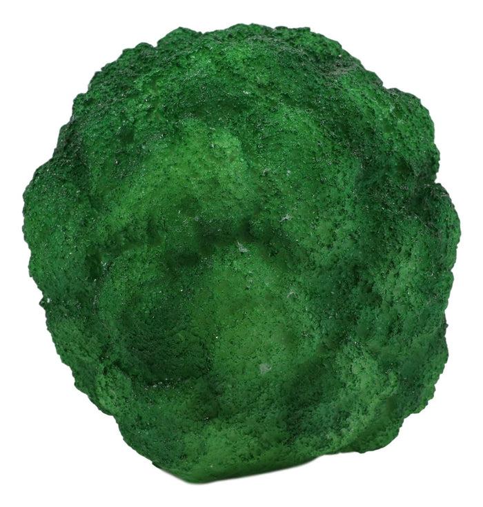 Ebros Green Vegetable Produce Sprouting Broccoli Skull Statue 6.25" Long