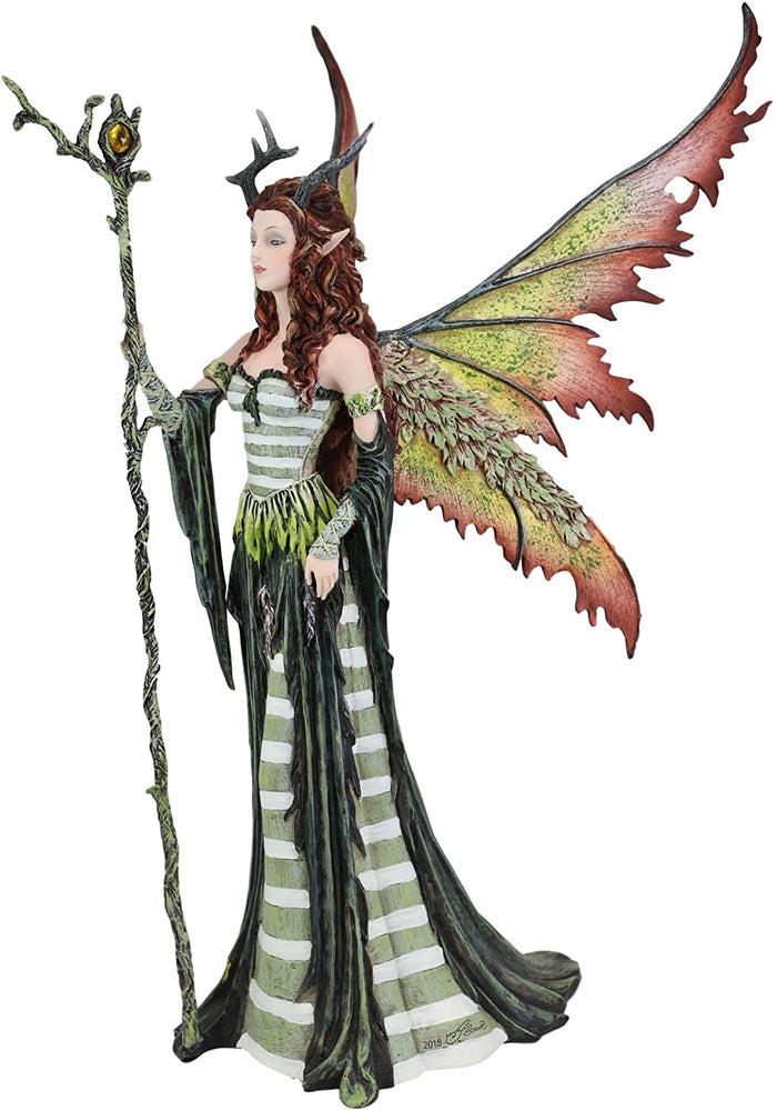 Ebros Greenwoman Dryad Fairy With Merlin's Staff Statue 19" Tall Amy Brown Fae