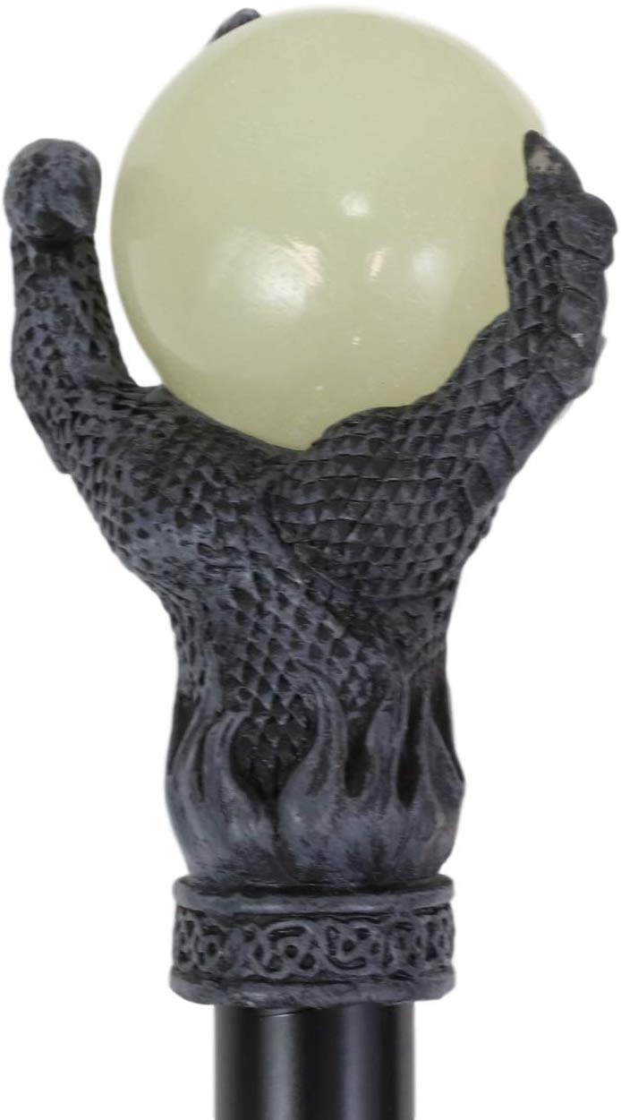 Ebros Grip Of Fire Dragon Claw Glow In The Dark Decor Prop Walking Swagger Cane