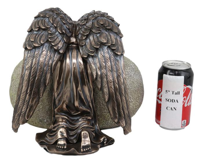 Ebros Guardian Mourning Angel Cremation Urn Forever In Our Hearts 13.25" Tall 200 Cubic Inches Capacity