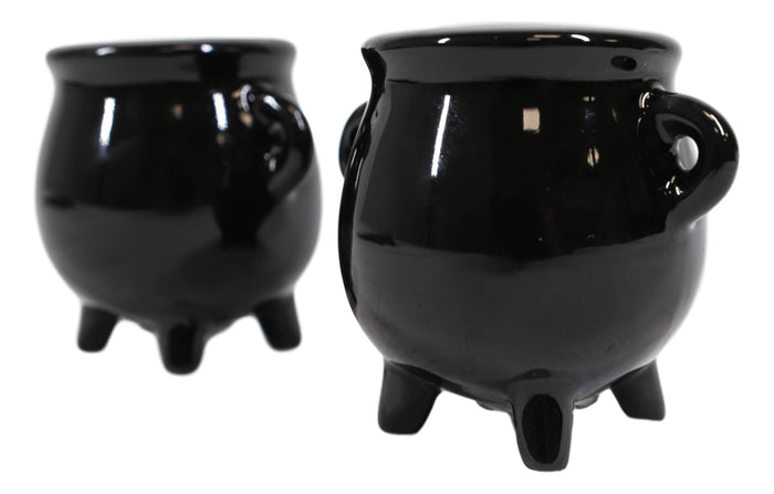Ebros Halloween Witching Hour Witch Magic Black Cauldrons Salt N Pepper Shakers