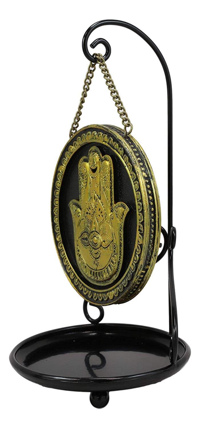 Ebros Hand Of God Hamsa Palm Medallion Disk Backflow Incense Cone Holder Burner