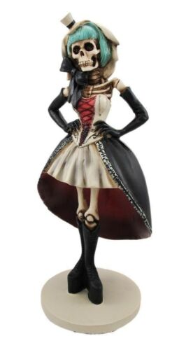 Ebros Harajuku Night Funky Party Ball High Fashion Gothic Girl Skeleton Figurine