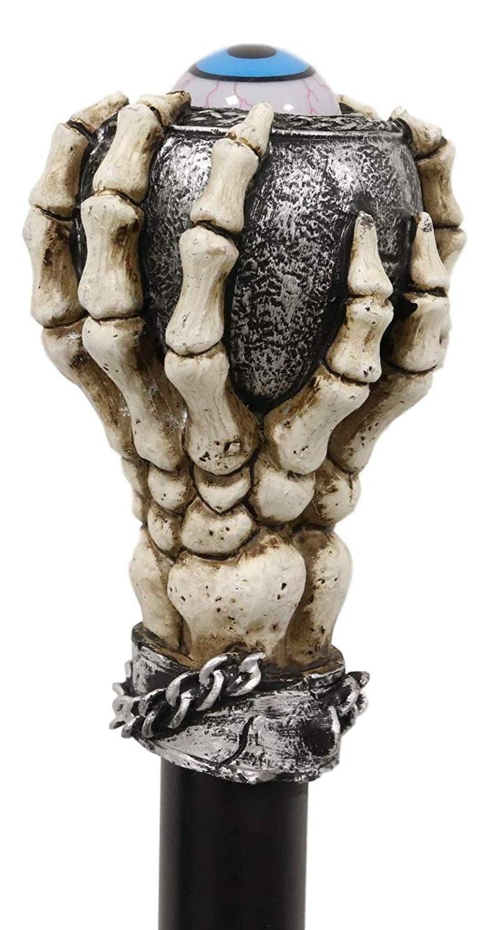 Ebros Harbinger Of Doom Rolling Evil Eye Swagger Cane Staff With Skeletal Hand Handle 36" Long Decorative Costume Prop Accessory Decor Collectible Figurine NOT A Medical Walking Assistance Cane