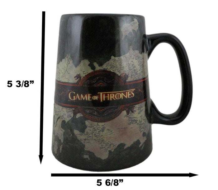 Ebros HBO Series Game Of Thrones Map Of Westeros And Essos Ceramic Mug 5.5"Tall