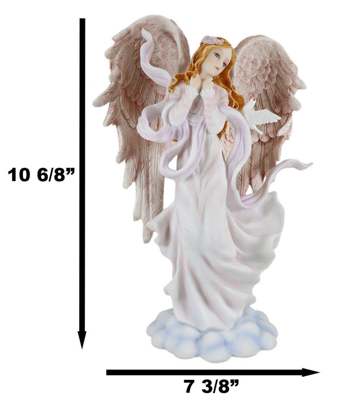 Ebros Heavenly Seraphim Angel Of Wisdom And Worship With Doves On Clouds Figurine