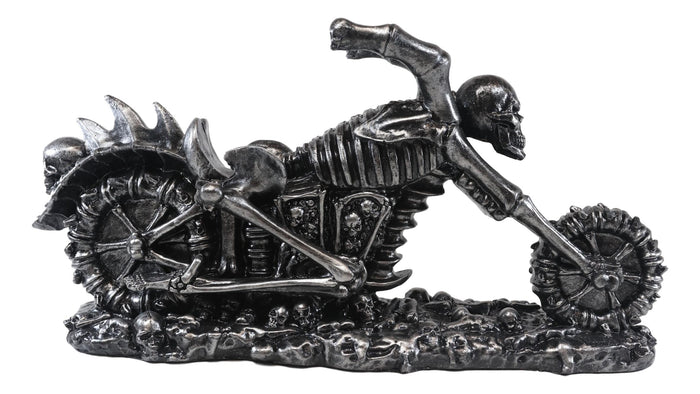 Ebros Hell Ghost Rider Skull Chopper Motorbike Wine Holder Figurine 15.25" L
