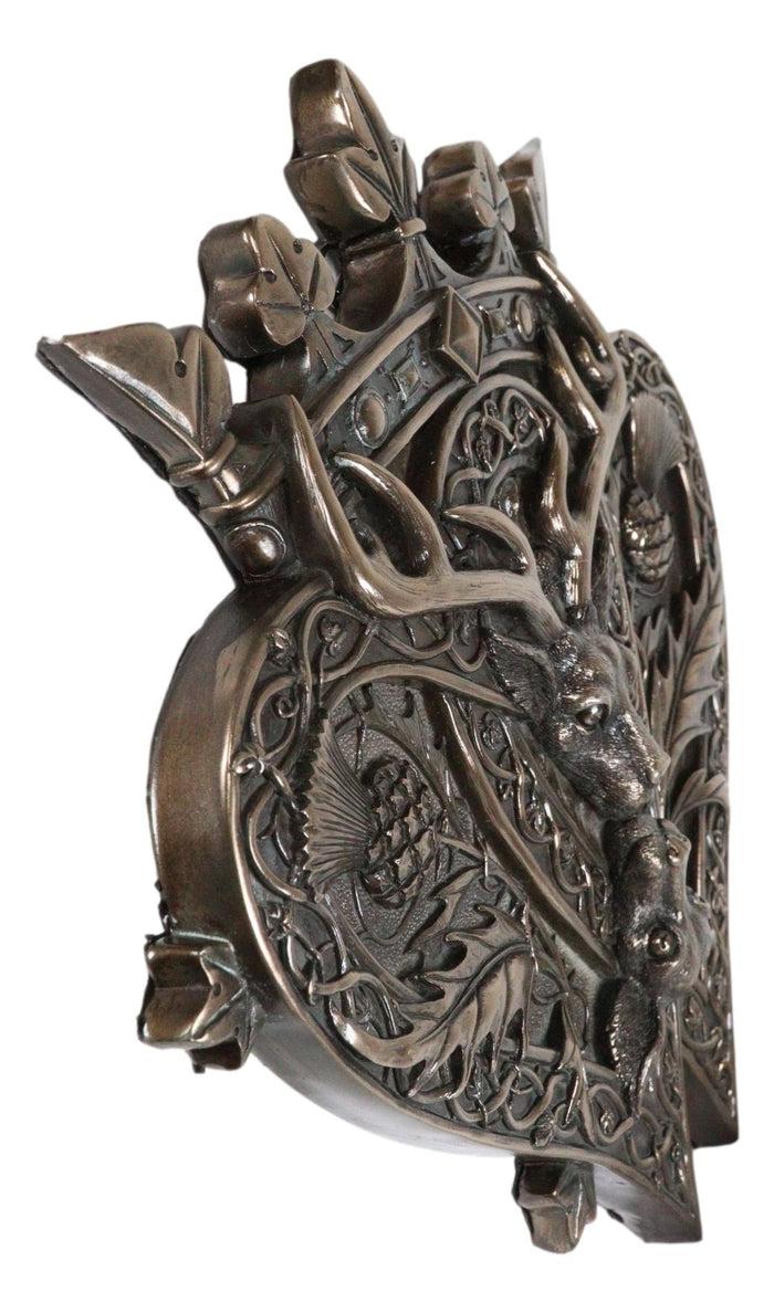 Ebros Highland Scots Luckenbooth 2 Hearts Crown Stag Thistle Wedding Wall Plaque Decor