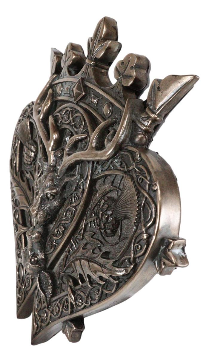 Ebros Highland Scots Luckenbooth 2 Hearts Crown Stag Thistle Wedding Wall Plaque Decor