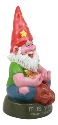 Ebros Highly Content Meditating Hippie Gnome Statue As Hipster Happy Gnome Decor