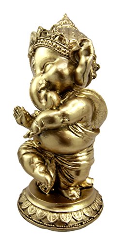 Ebros Hindu Elephant God Ritual Dancing Ganesha Golden Statue 6" H Deity Of Arts Wisdom And Knowledge Decor Figurine (Dancing Ganesh)